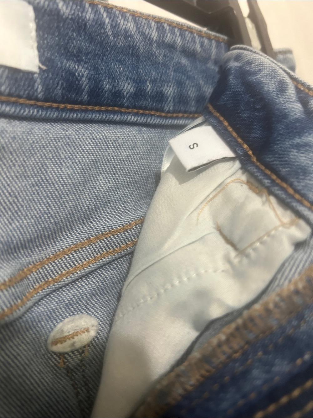 Vervet Blue Women Size S Midi Denim Skirt Medium Wash Stretch Front Seam - Picture 5 of 11